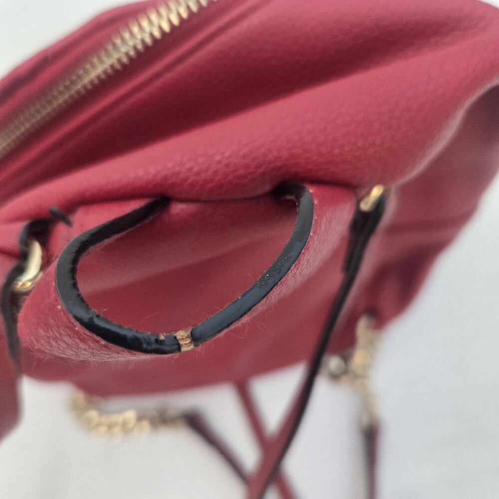 Victoria's Secret V-quilt Mini City Backpack Red Chain READ - Picture 8 of 11